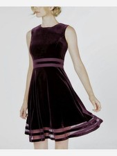 Calvin Klein Purple Velvet Sleeveless Petite Dress