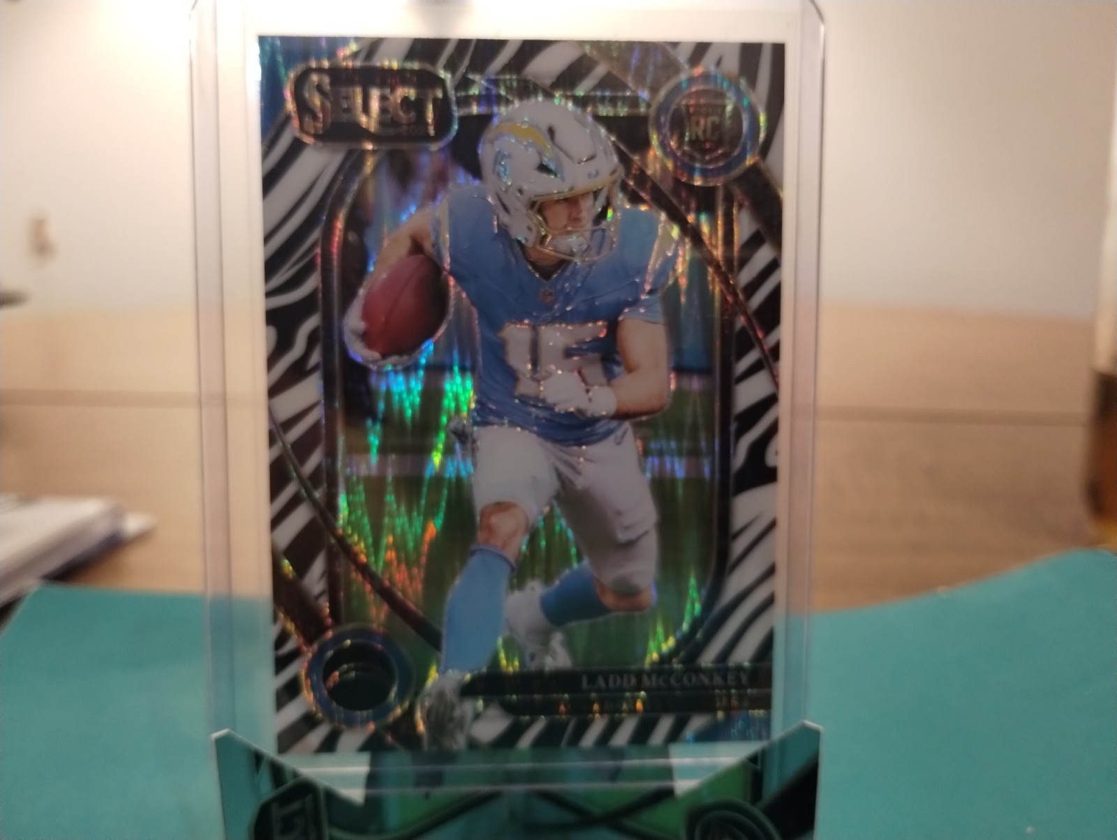 2024 Panini Select - Club Level Ladd McConkey #268 Zebra Prizm (RC)