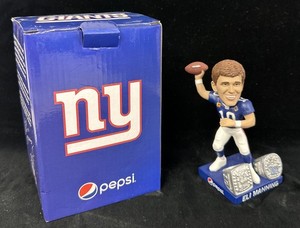 2021 Eli Manning New York Giants 5.25” Ceramic Bobble Head in Original Box - NM