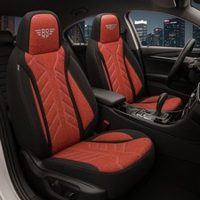 2x Sitzbezüge passend für VW Polo 6 AW (Schwarz-Rot) | Vordersitze HERM202