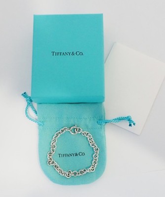Tiffany & Co. 925 Silber 6 mm Rolo runde Gliederkette 7'' Armband, 3,5 Gramm