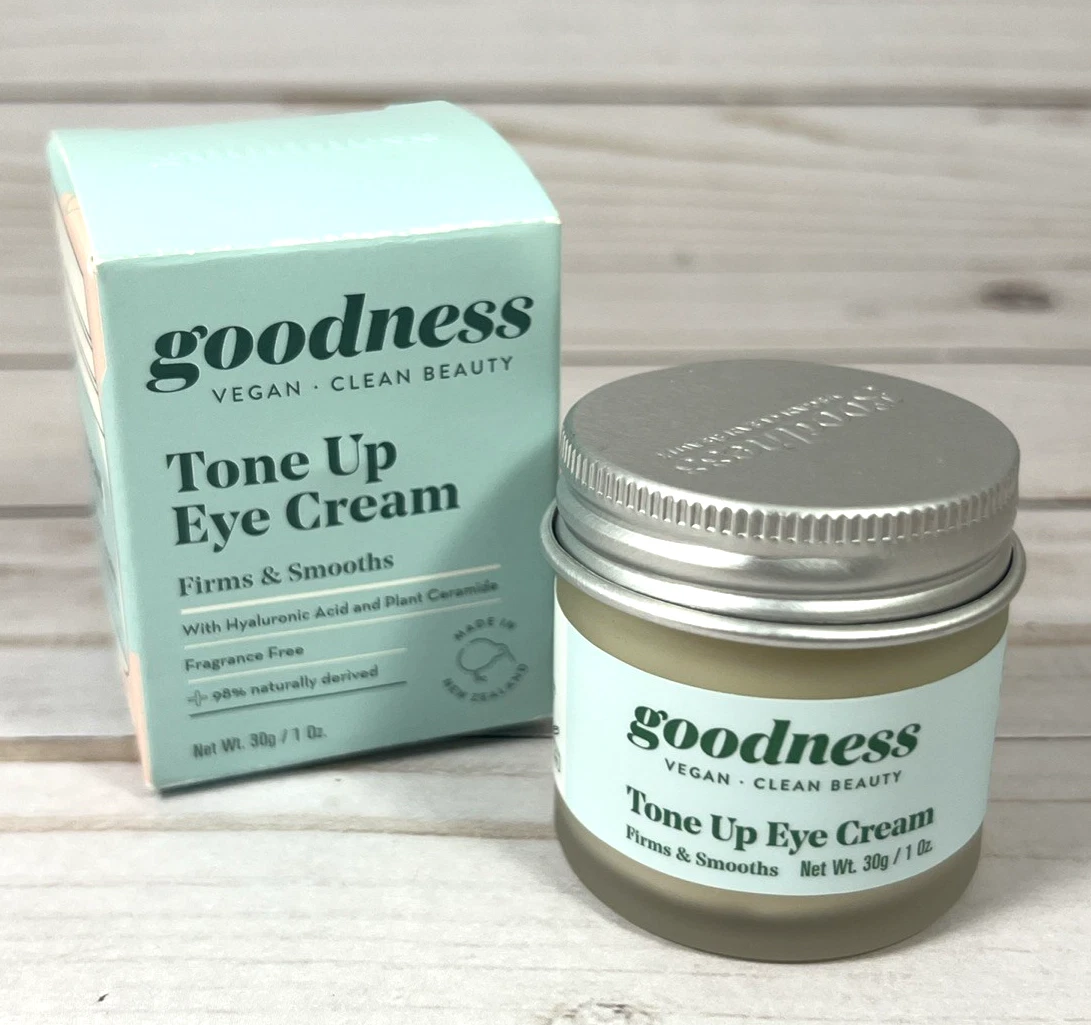 Goodness Vegan Clean Beauty Tone Up Eye Cream Firms Smooths Unscented 1oz 10/28