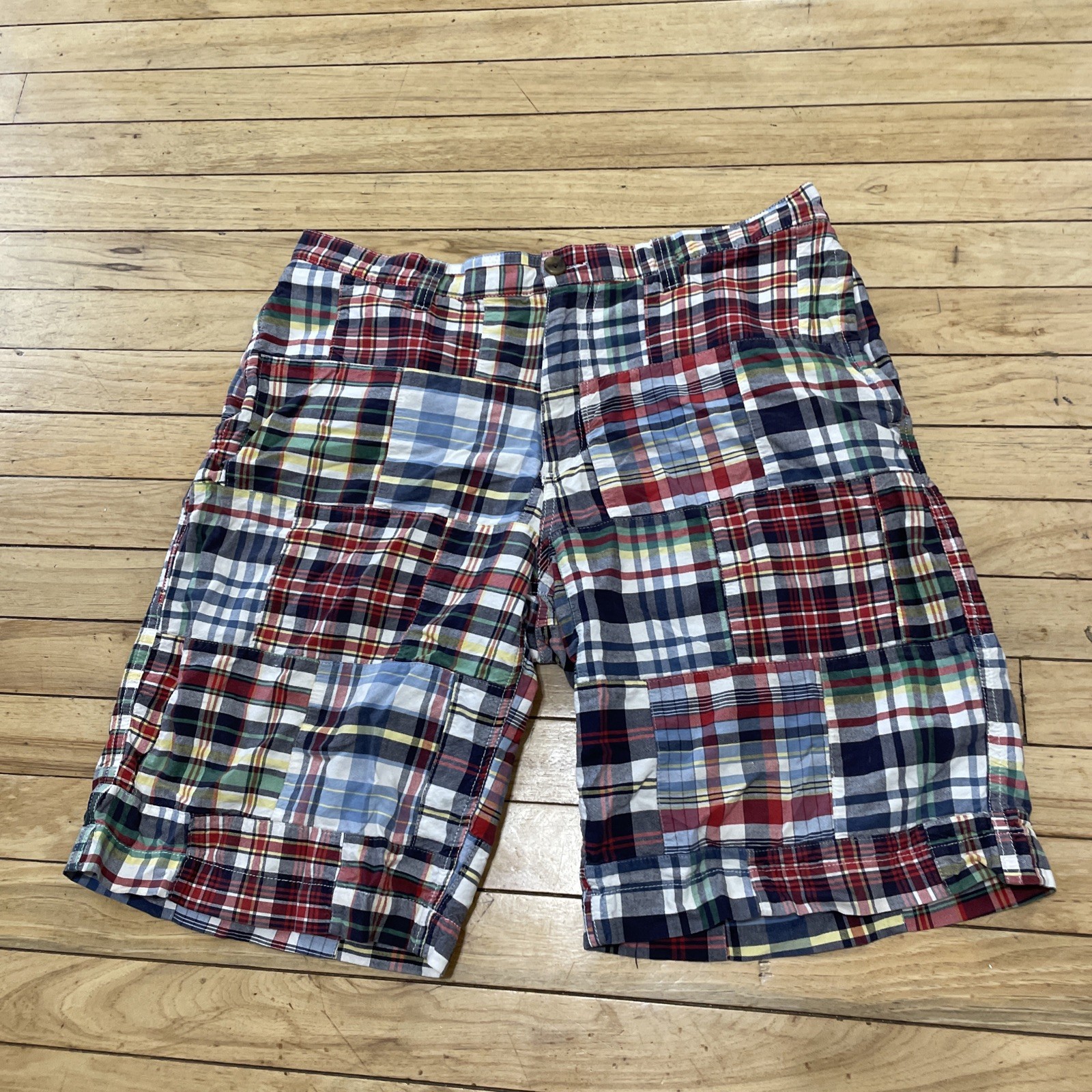 Old Navy Surplus Madras Plaid Patchwork Shorts Me… - image 12
