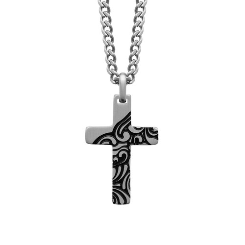 Chaîne Pour Homme En Acier Inoxydable Avec Pendentif Croix - Marque Phebus - Neuf Avec étiquettes