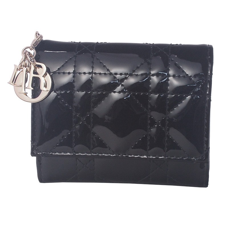 Christian Dior Lady Dior Lotus Trifold Wallet in Black S0181OVRB_M900 850869