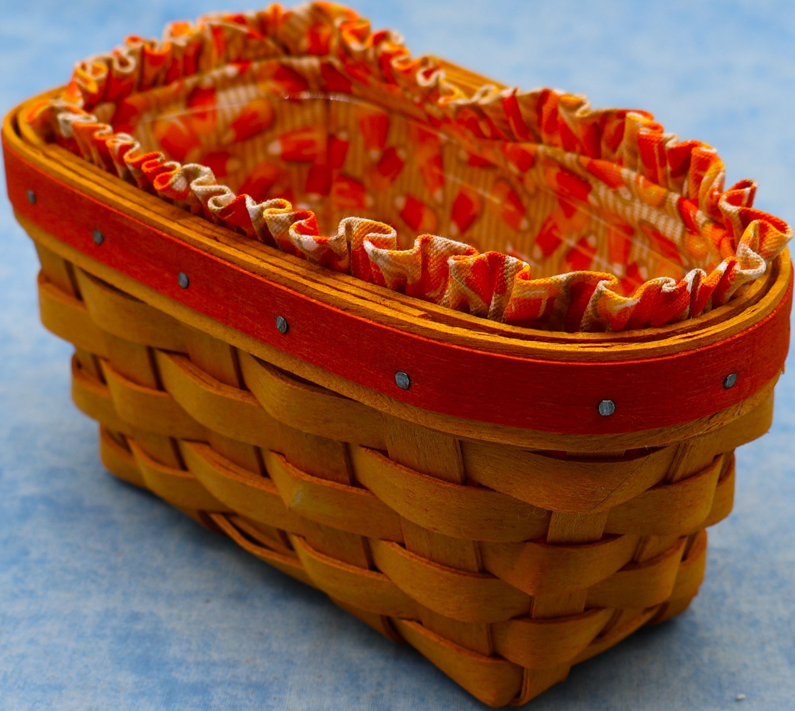Longaberger 1999 Candy Corn Basket with Liner Protector & Product Card