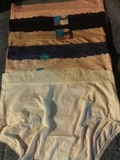 Lot Of 6 Vanity Fair Women's Flattering Lace Panties Nylon- Size 10