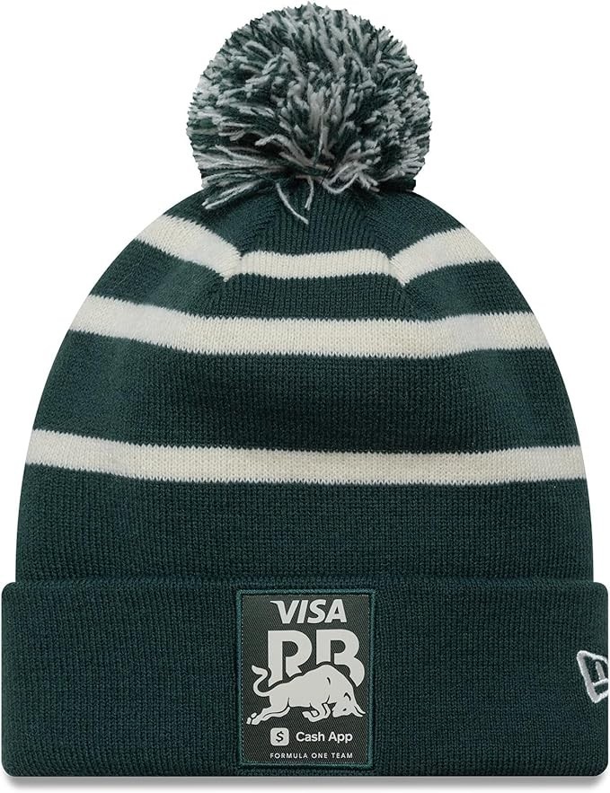 Visa Cash App Racing Bulls Red Bull Sports Stripe Bobble Beanie Green