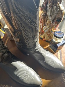 Lucchese 1883 Black/Grey Western Cowboy Boots N1506J4 Size 11.5 Men