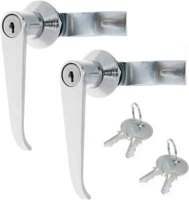 Quluxe 2 Pcs Chrome Zinc Alloy Handle Cabinet Locks Distribution Box Cabinet Doo