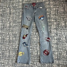 Vtg 90s Le More NBA Teams Jeans Basketball Embroidered Patches Women’s Size 5