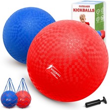 10 Inch Kickball Set, Dodgeballs 2 Pack, Playground 10", 10 Red Blue