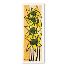 Ben Simhon, "Sunflower Trio" Hand Signed Limited Edition Serigraph on Paper with