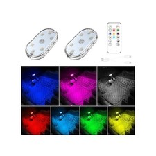 Car LED Lights Interior,7 Colors Ambient Lighting Car Interior with 6 2 PCS