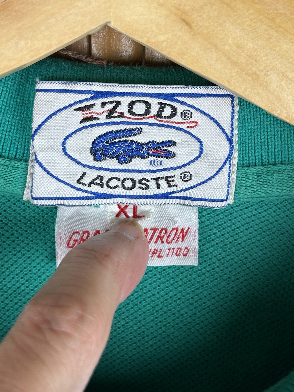 Vintage IZOD Lacoste Polo Shirt Mens XL In Green  With Croc Logo thumbnail 6