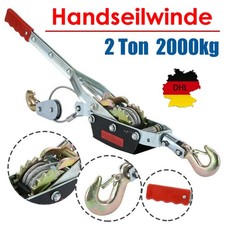 Seilzug mit Ratsche 2000kg 2T Zug Ratschenzug Flaschenzug Handseilzug Greifzug