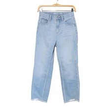 Old Navy High Rise Slouchy Straight Light Wash Distressed Jeans Girl  s size 12