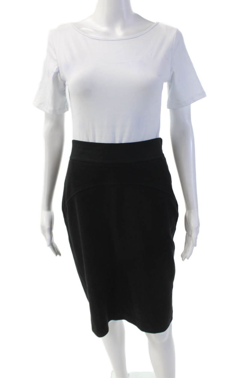 Diane Von Furstenberg Womens Side Zip Knee Length Knit Pencil Skirt Black Size 6Free Shipping in US $100+ Orders | $6.95 Orders Below