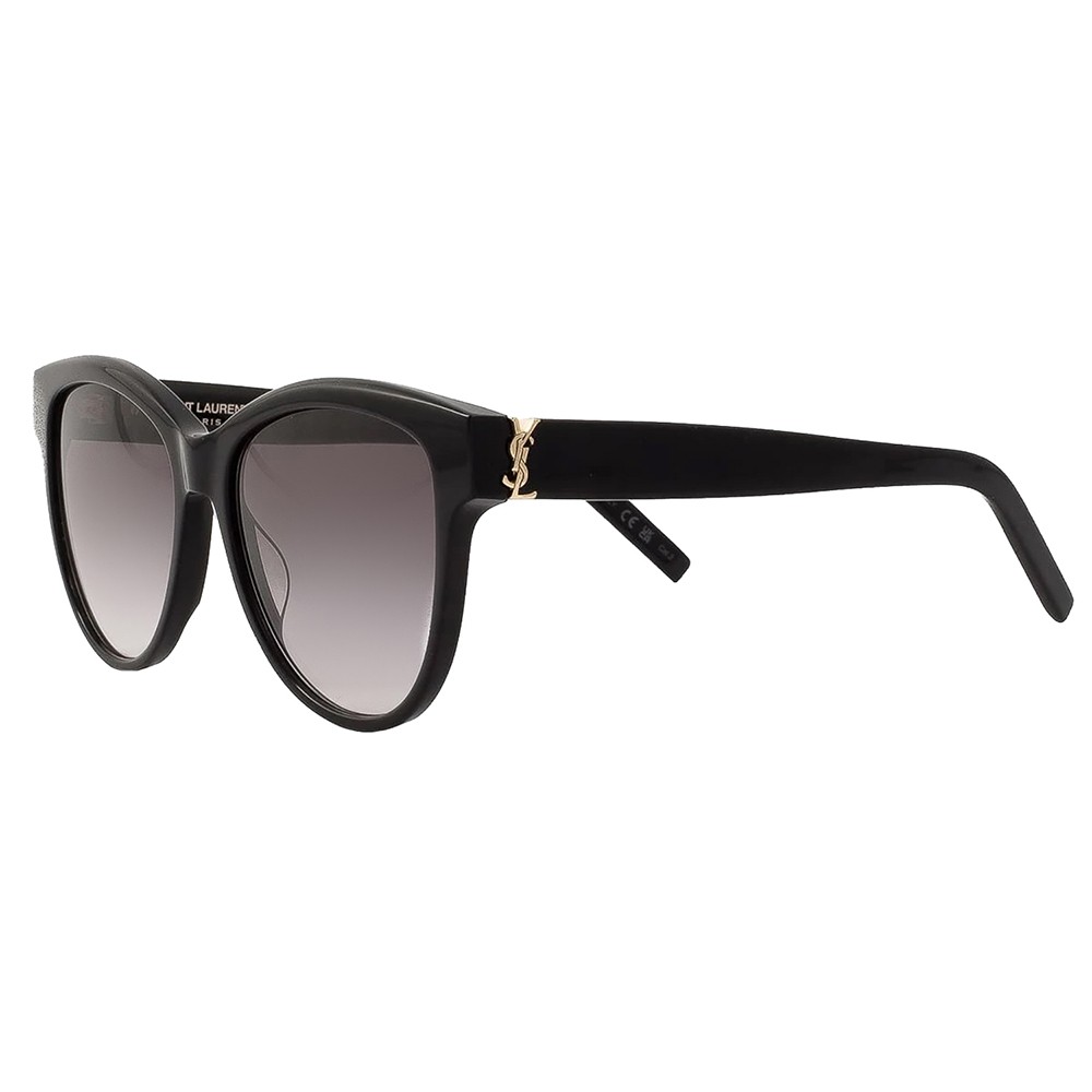 Occhiali da sole Saint Laurent MONOGRAM SL M107 002 plastica nera lenti sfumate grigie