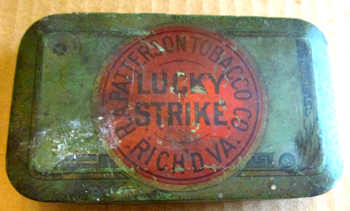 VTG Lucky Strike Cut Plug R. A. Patterson Tobacco Co. Richmond, VA Empty  Tin Ad
