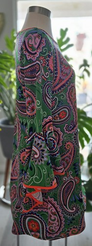 Retro Style MSK Women's Bell Sleeve Stretchy Paisley Dress Size M - Picture 2 of 8