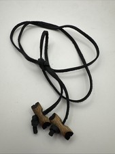 Vintage BSA WOODBADGE 2 BEADS on Leather LANYARD Gilwell Baden Powell Wood Badge