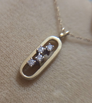 14k Gelbgold Diamant Anhänger 2,38g
