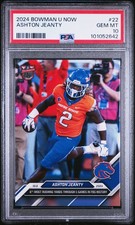 PSA 10 Ashton Jeanty 2024 Bowman University Now #22 Most Yards Rookie Card