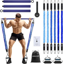 Hommie Portable Pilates Bar Kit with Resistance Bands for Men and Women  Upgraded