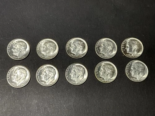 10 Dimes Silver  Roosevelt UNCIRCULATED 90% Silver