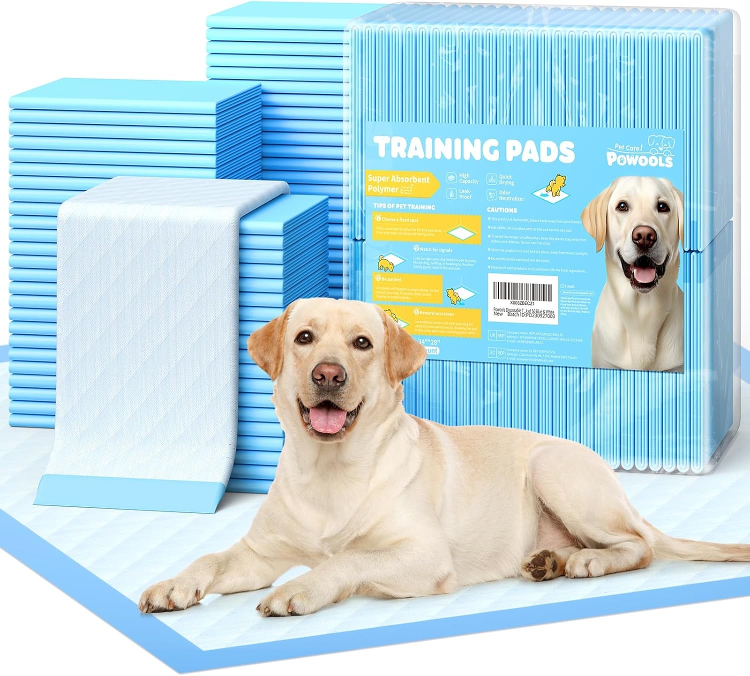 Extra Large Puppy Pads 86 x 70 cm, Pack of 50, Pee Pads for Dogs Potty Training