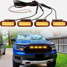 For Ford Ranger Smoked Raptor Style Amber Led Front Grille Grill Light Kits For Ford Ranger Smoked Raptor Style Amber Led Front Grille Grill Light Kits