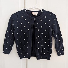 J Crew Crewcuts Little Girl Cardigan Sweater SIZE 2T Polka Dot Preppy Button Up