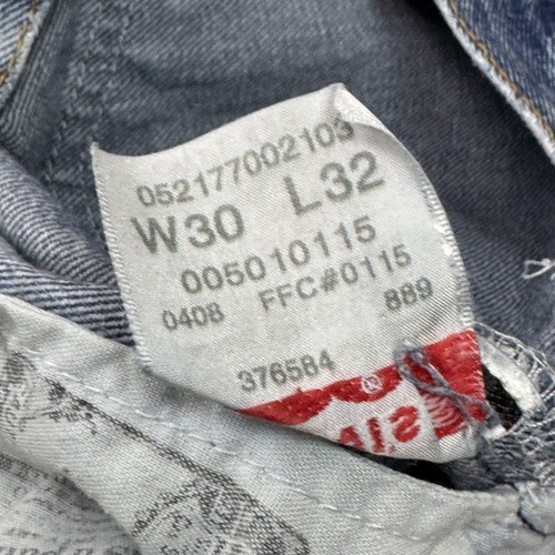 Jeans Levis 501 uomo 30x32 blu bottoni mosca pantaloni denim invecchiati sbiaditi trafilati - Foto 14 di 22