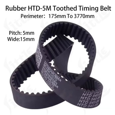 HTD-5M Antriebsriemen Gummi 175mm Bis 3770mm Zahnriemen Tonhöhe 5mm Breite 15mm