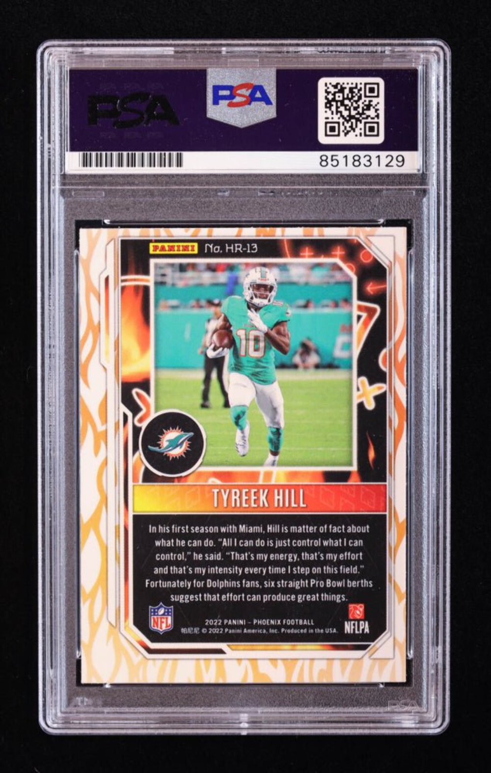 Tyreek Hill Signed 2022 Panini Phoenix Hot Routes #13 (PSA) view 2
