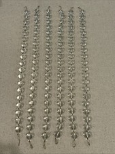 Set of 6 Clear Glass Crystal Chandelier 13.5 Bead Strands Vanity Mirror Decor