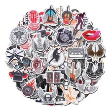 100 Pack Rock and Roll Stickers, Rock Star Party Favors, Birthday Decorations