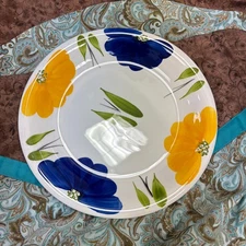 Maxam Italian Daisy Floral Hand Painted Serving 9.5" x 4"