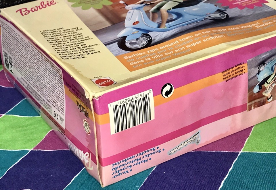 Mattel Barbie Pink Vespa Scooter 2002 As Is U25 Mattel Barbie Pink Vespa Scooter 2002 As Is U25