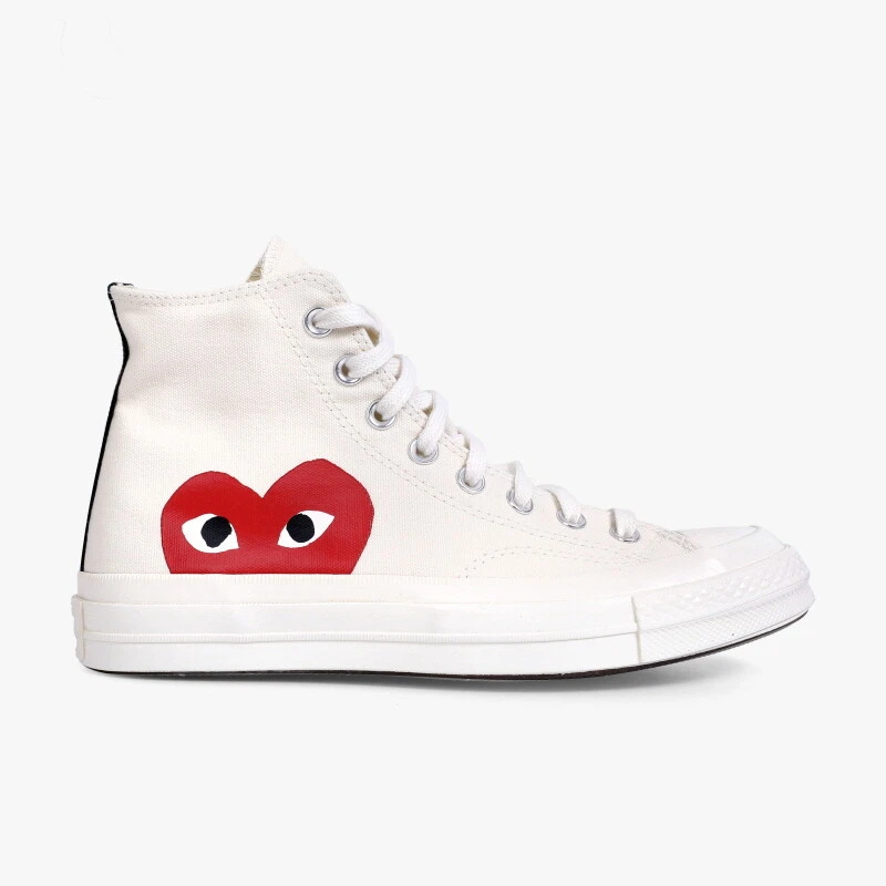 New Converse x CDG Comme des Garcons Play Chuck 70 Shoes (150205C) - White | eBay