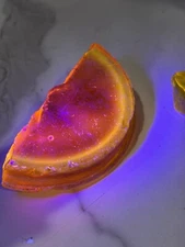 Ultra Glow UV Slag Glass Rock Cullet Orange Yellow Over A Pound Cadmium?