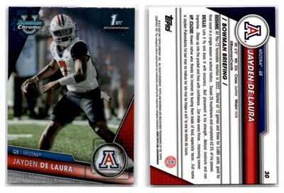 2023 Bowman Chrome U Jayden De Laura 1st Bowman Base #30 - Arizona