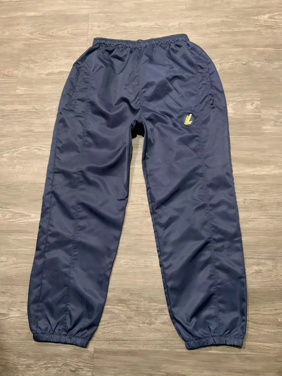 Vintage 90s Y2K Lugz Satin Windbreaker Parachute Navy Hip Hop Tech Track Pants L