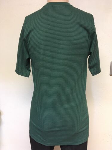 Vintage 80s UNBRANDED SURF STRIPE KNIT T SHIRT Green LONG LENGTH Crisp S SURF - Picture 4 of 12