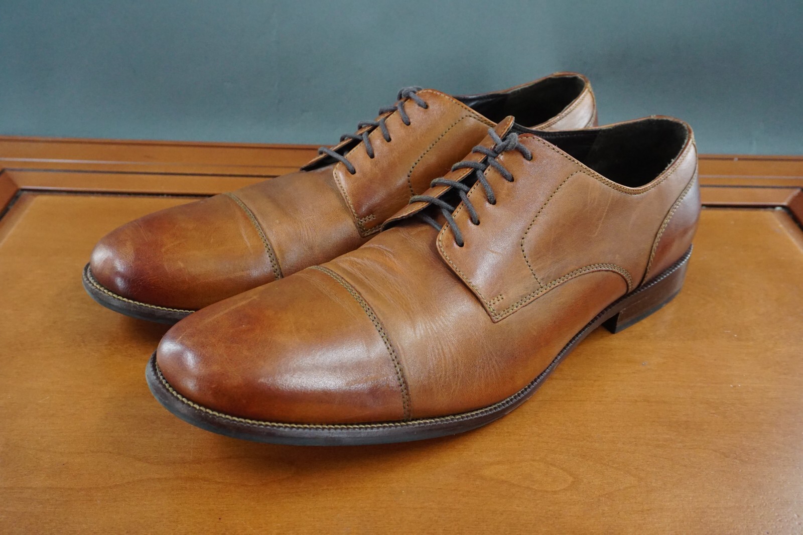 SAOLA Scarpe da uomo Cole Haan Benton punta a cappuccio 14 scarpe da derby casual in pelle marrone stringate