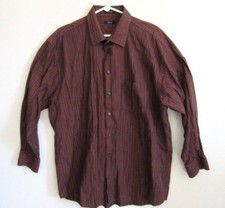 Alfani Dress Shirt Men's XL Long Sleeve Button Front Signature Cotton Striped