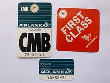 Air Lanka Airlines Vintage Cabin Baggage Tags Labels Colombo First Class