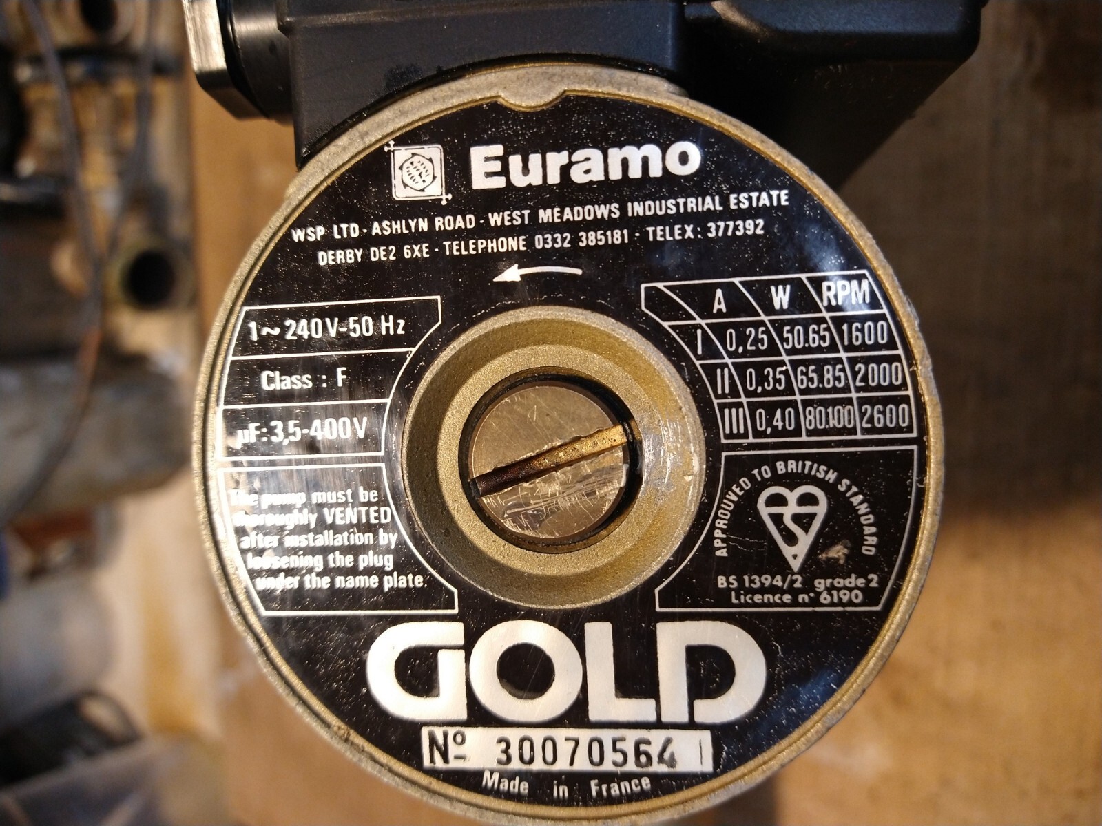 EURAMO GOLD PUMP USED RARE u0026amp; OBSOLETE For Central Heating With Fittings  | eBay
