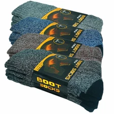 3-12 Pairs Mens Winter Heavy Duty Thermal Warm Cotton Crew Work Boots Socks 9-13